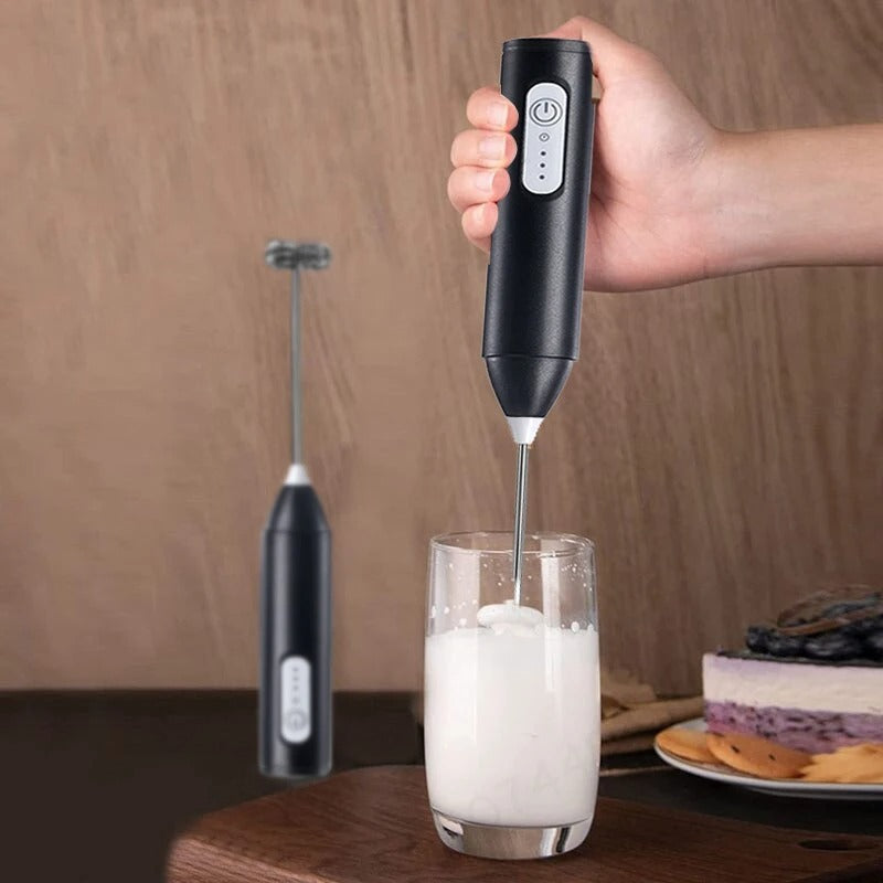 Wireless Milk Frother – Stainless Steel Handheld Coffee Whisk