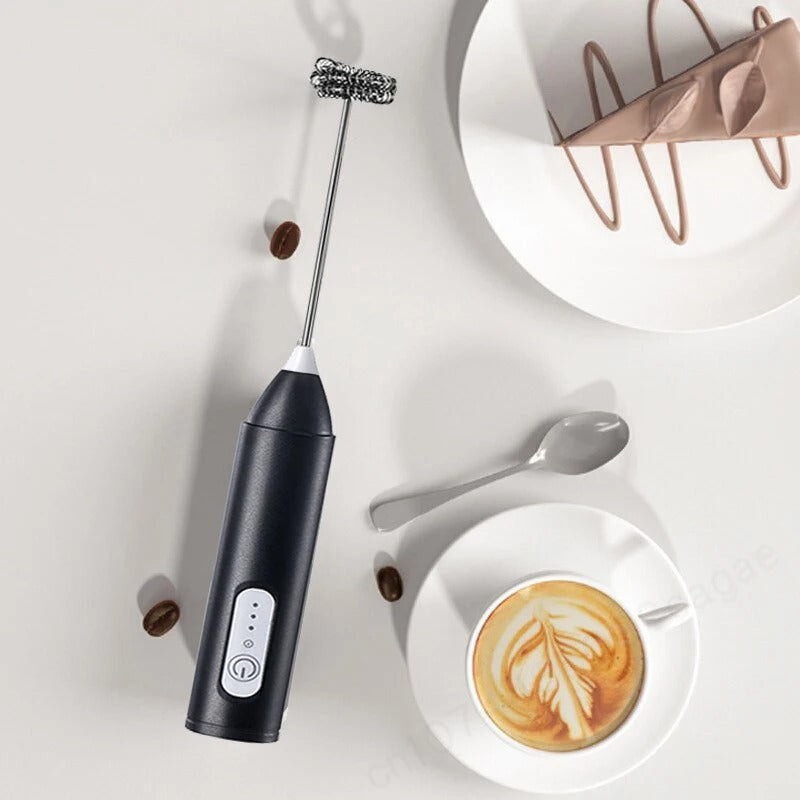Wireless Milk Frother – Stainless Steel Handheld Coffee Whisk