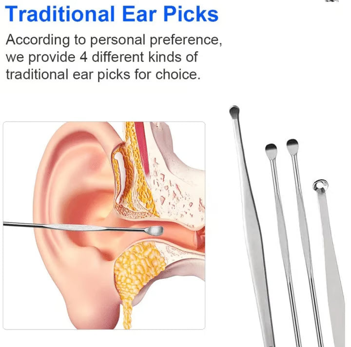 Ear Wax Cleaning Tool Set – DherigTech 6 Pcs Ear Pick Kit