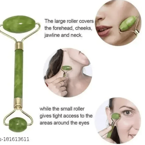 Natural Jade Roller & Gua Sha Set – Anti-Aging Facial Massage Tool ( On Clearance)