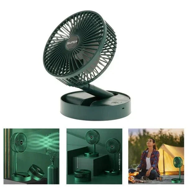 Telescopic Folding Fan, Mini Electric Desktop Fan